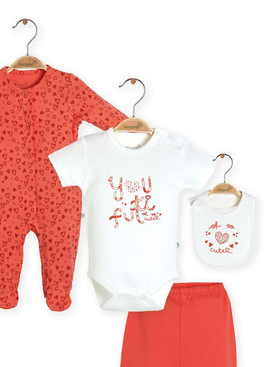 Biorganic Baby Bodysuit Set Long-Sleeved with Pants Multicolour