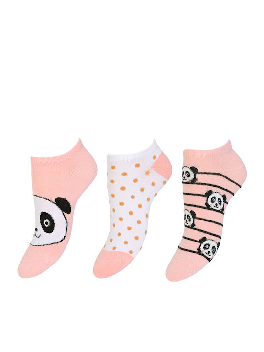 Kal-tsa Kids' Ankle Socks Pink 3 Pairs