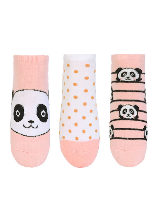 Kal-tsa Kids' Ankle Socks Pink 3 Pairs
