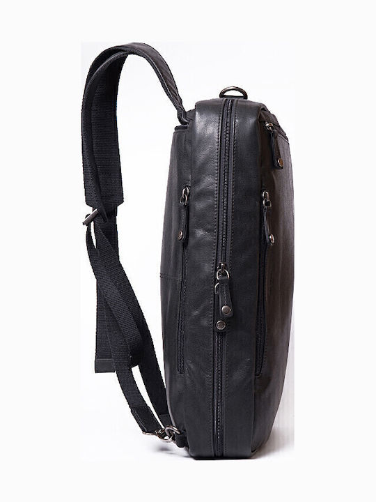 Leder Herrentasche Geldbörse Schwarz