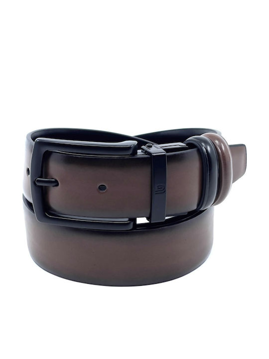 Men's Belt Leather Double Sided BLACK BROWN