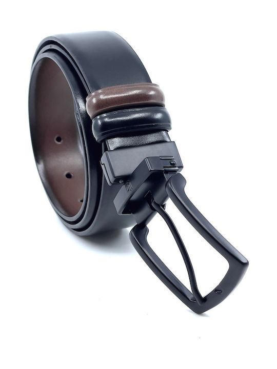 Men's Belt Leather Double Sided BLACK BROWN