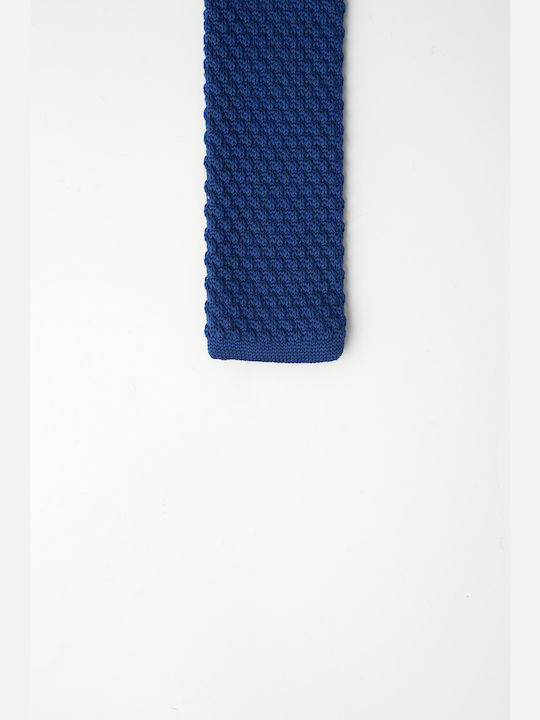 Aristoteli Bitsiani Men's Tie Knitted Monochrome Blue