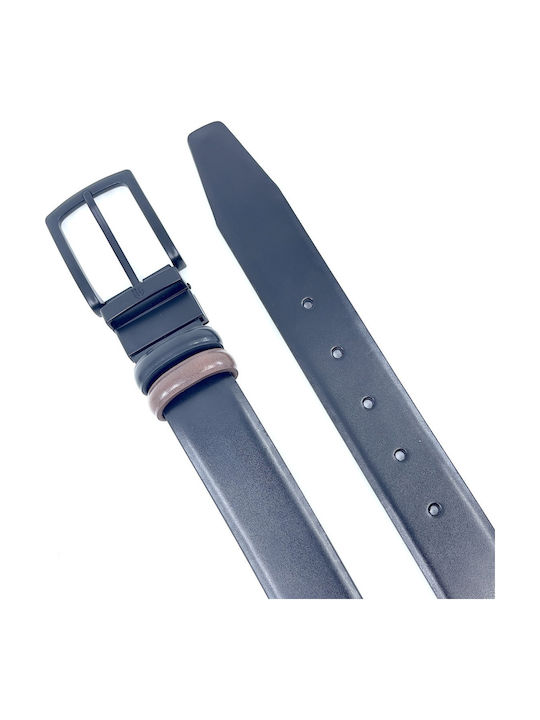 Men's Belt Leather Double Sided BLACK BROWN