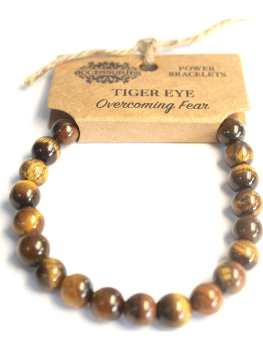 Green Tree Women's Bracelet Tiger Eye Made of Cord 8cm