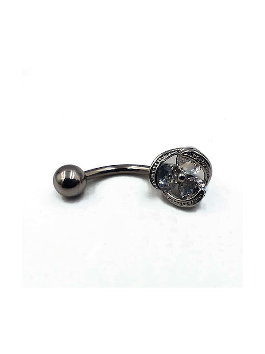 Navel Earring Bar made of Steel with Stones