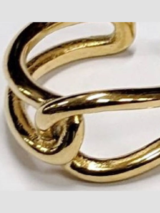 Kostibas Fashion Γυναικείο Δαχτυλίδι από Ατσάλι Επιχρυσωμένο