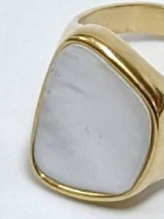 Kostibas Fashion Γυναικείο Δαχτυλίδι από Ατσάλι Επιχρυσωμένο