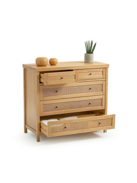Comoda pentru Dormitor din Lemn Masiv cu 5 sertare 47x47x91buc