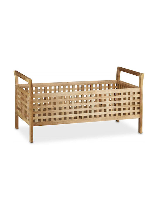 Relaxdays Bankhocker mit Stauraum Hölzernes Beige 46,5x92,6x49cm