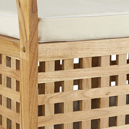 Taburet Cu Spațiu De Depozitare Din Lemn Bej 46.5x92.6x49cm
