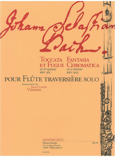 Alphonse Leduc Bach - Toccata Et Fugue, Fantasia Chromatica Παρτιτούρα για Πνευστά