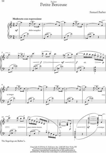 G. Schirmer Composers за Пиано