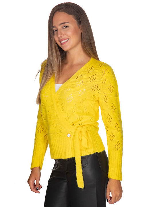 Vera Short Women's Knitted Cardigan Yellow