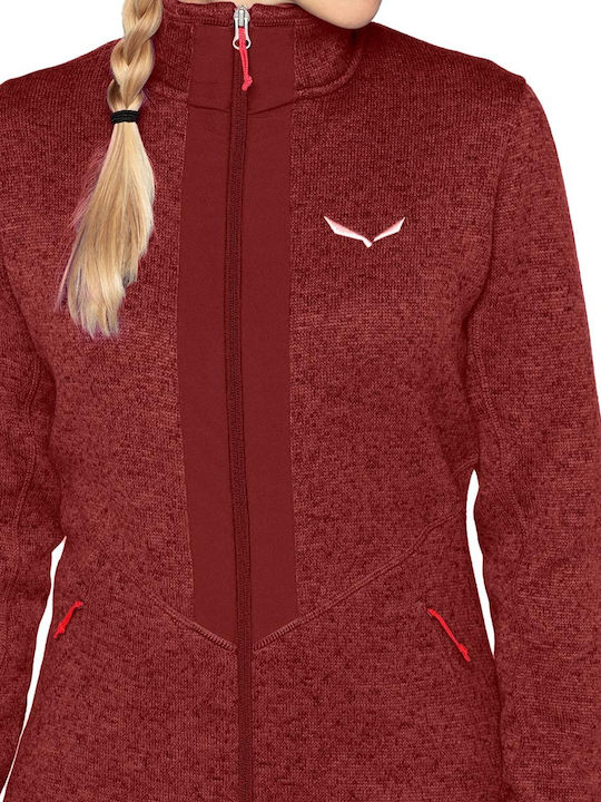 Rocca 2 Fleece Γυναικεία Ζακέτα με Φερμουάρ σε Κόκκινο Χρώμα