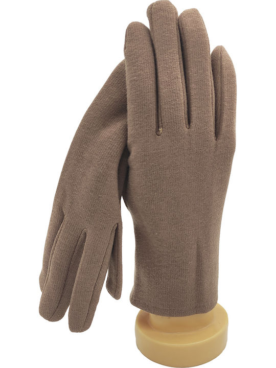 Women's Knitted Touch Gloves Brown