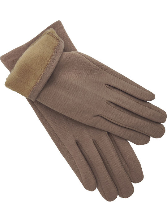 Women's Knitted Touch Gloves Brown