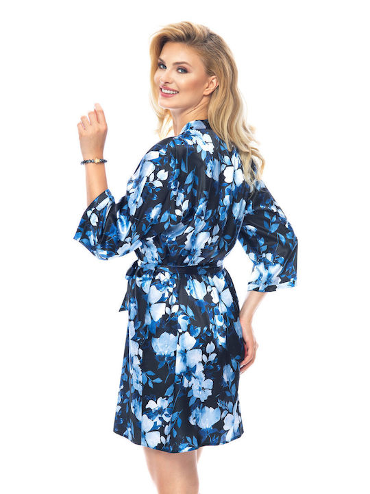 Irall Winter Damen Satin Robe Blau