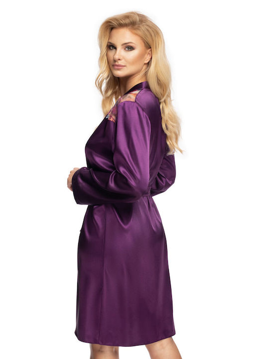 Irall Summer Women's Satin Robe Purple Shelby