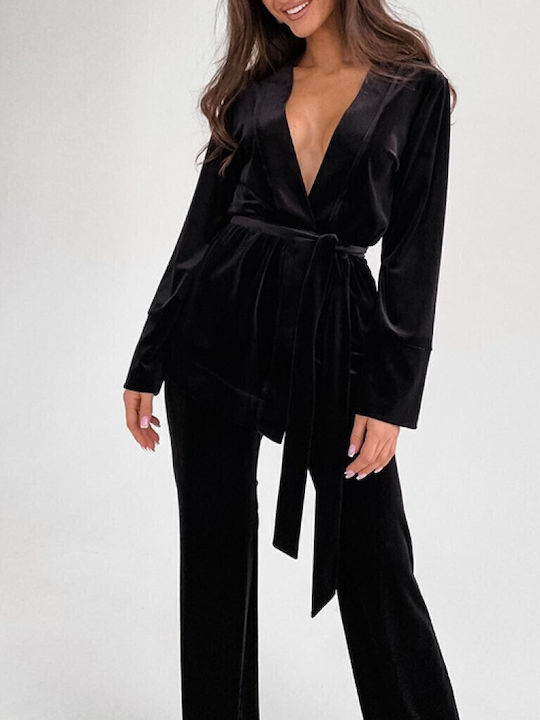 La Lolita Amsterdam Winter Women's Pyjama Set Velvet Black