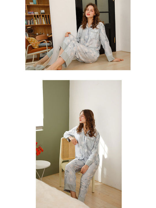 La Lolita Amsterdam Winter Women's Pyjamas Set Light Blue