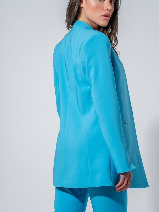 Maki Philosophy Long Women's Blazer Turquoise