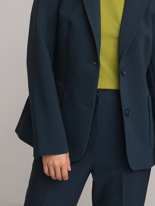 La Redoute Collections Damen Mittellang Blazer Blau