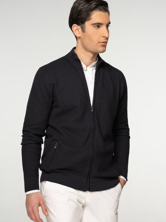 Artisti Italiani Men's Cardigan with Zipper Blue