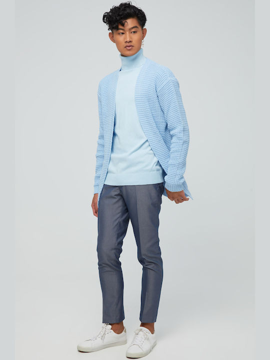 Aristoteli Bitsiani Men's Knitted Cardigan Light Blue