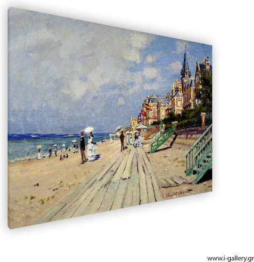 I-gallery Plage De Trouville Painting Copy of Monet on Canvas 70x50cm