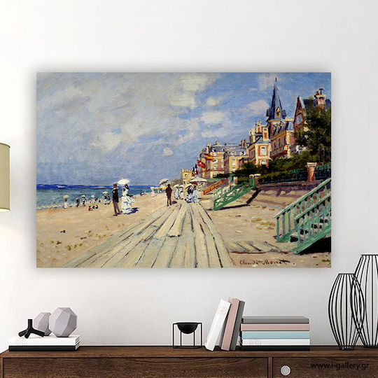 I-gallery Plage De Trouville Painting Copy of Monet on Canvas 70x50cm
