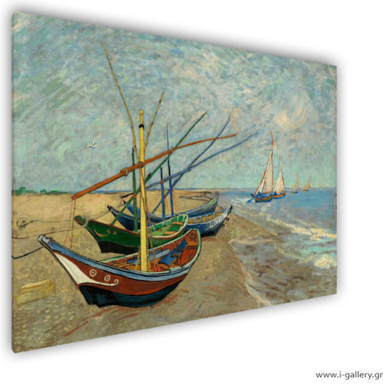 I-gallery Fishing Boats On Painting Copy of Van Gogh on Canvas 120x80cm