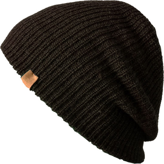 Beanie Unisex Σκούφος με Rib Πλέξη σε Γκρι χρώμα
