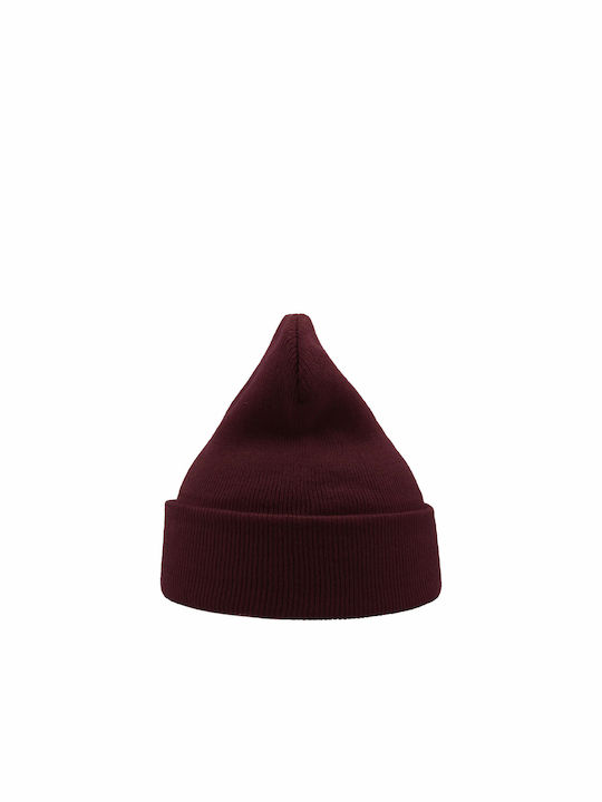 Wind Knitted Beanie Cap Burgundy