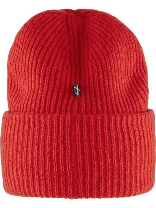 1960 Logo Beanie Frauen Beanie mit Rippstrick in Rot Farbe