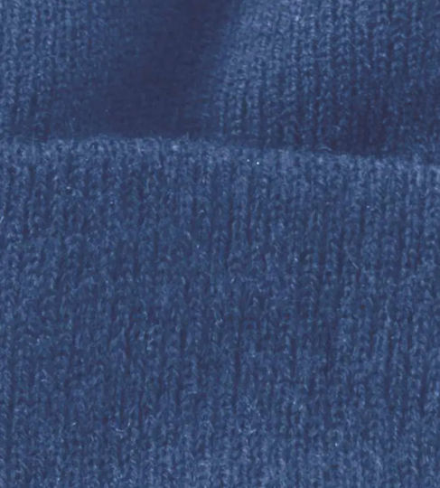 Beanie Unisex Beanie with Rib Knit in Blue color