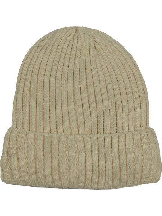 Beanie Γυναικείος Σκούφος Πλεκτός σε Μπεζ χρώμα