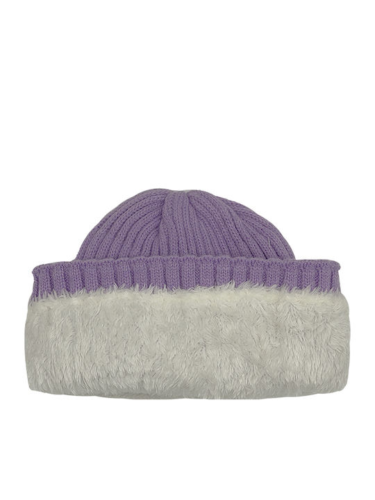 Beanie Γυναικείος Σκούφος Πλεκτός σε Μωβ χρώμα
