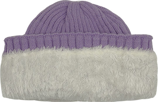 Beanie Γυναικείος Σκούφος Πλεκτός σε Μωβ χρώμα