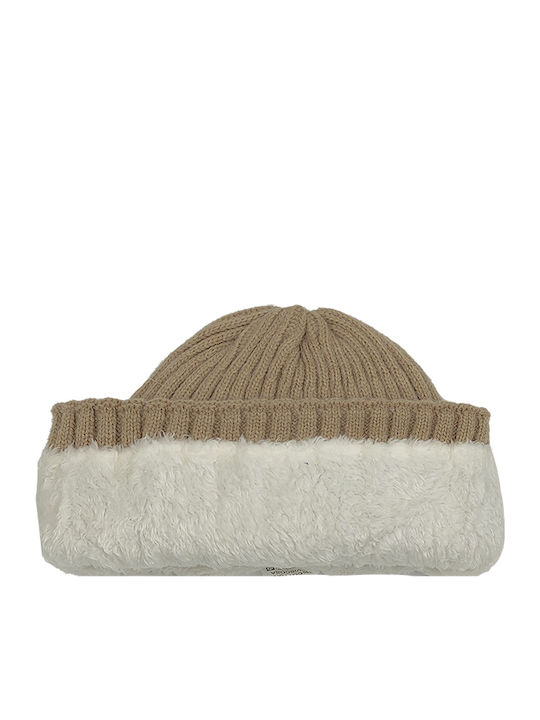 Beanie Unisex Beanie Gestrickt in Beige Farbe