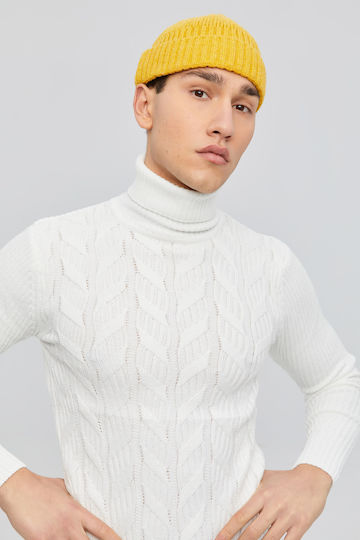 Ribbed Beanie Cap Yellow