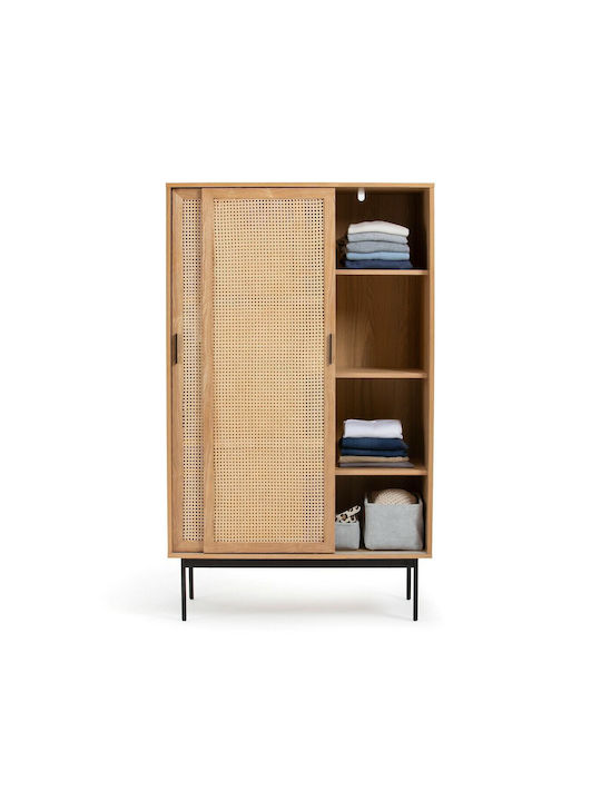 Waska Δίφυλλη Ντουλάπα Συρόμενη Φυσικό 109x55x180cm
