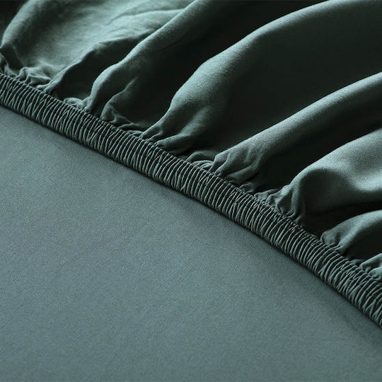 Hauz Cearșaf Super dublu cu Elastic 160x200+40cm. Verde