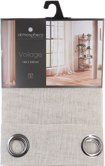 Atmosphera Vorhang mit Grommets Fred Beiges 140x240cm