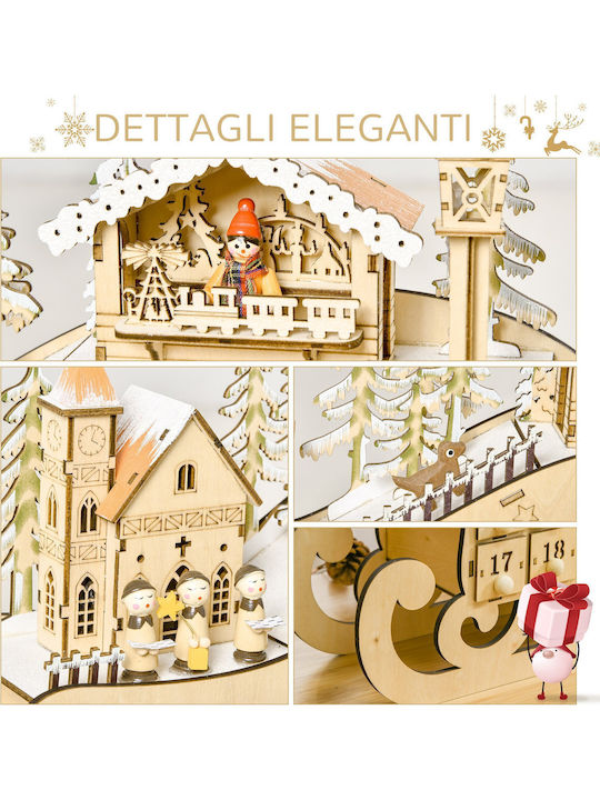 HomCom Advent Calendar Wooden