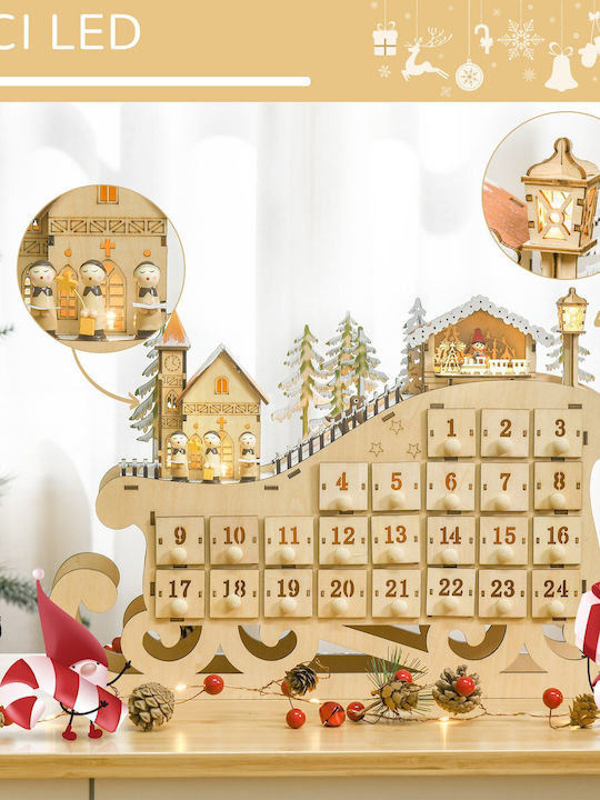 HomCom Advent Calendar Wooden