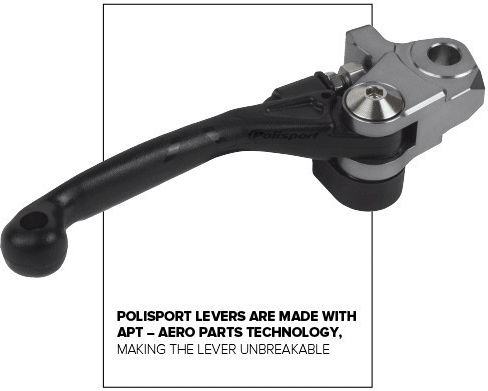Polisport Set of Motorcycle Brake/Clutch Levers Flexible for Yamaha YZ 250 Black 8487200028