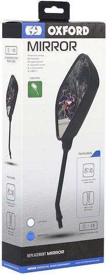 Oxford Motorcycle Mirror Black 1pc