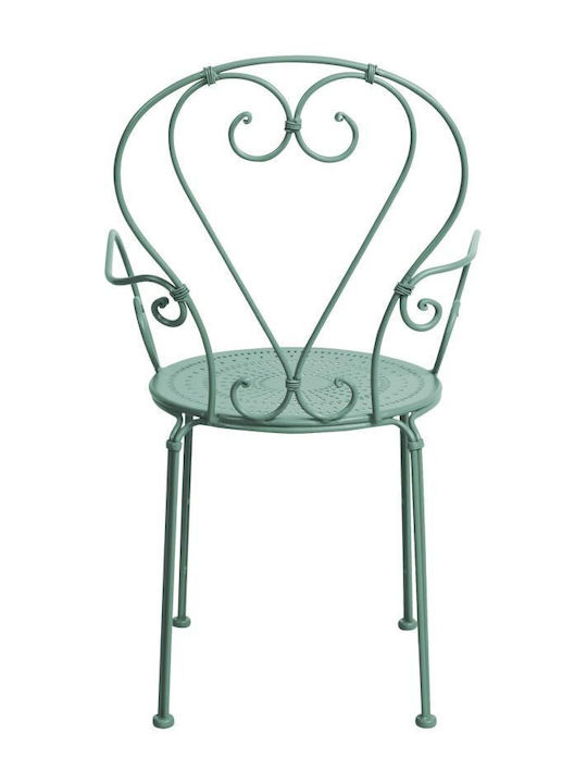 Scaun din Fier Forjat Metalic Verde 1buc 53x49x91cm.