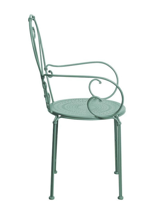 Scaun din Fier Forjat Metalic Verde 1buc 53x49x91cm.